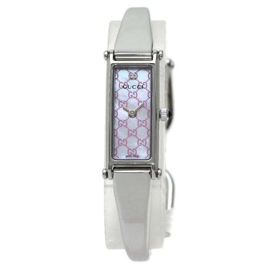GUCCI Watches Quartz 1500L Stainless Steel , Stainless Steel Silver Square Face 1P Diamond shell dial Women Used Authentic