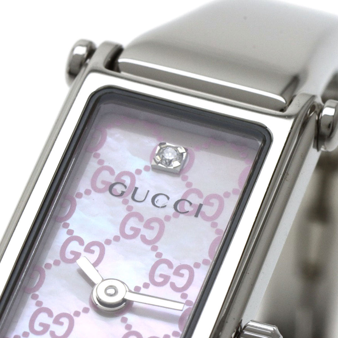 GUCCI Watches Quartz 1500L Stainless Steel , Stainless Steel Silver Square Face 1P Diamond shell dial Women Used Authentic