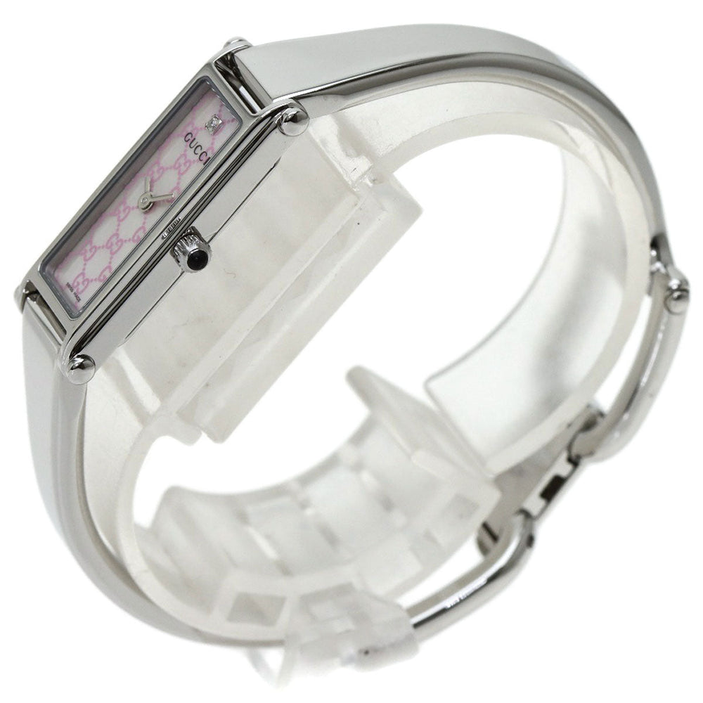 GUCCI Watches Quartz 1500L Stainless Steel , Stainless Steel Silver Square Face 1P Diamond shell dial Women Used Authentic