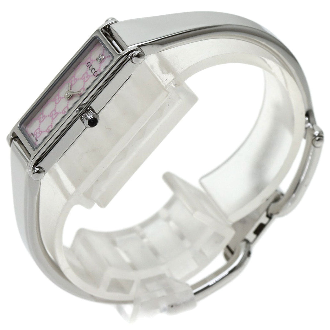 GUCCI Watches Quartz 1500L Stainless Steel , Stainless Steel Silver Square Face 1P Diamond shell dial Women Used Authentic