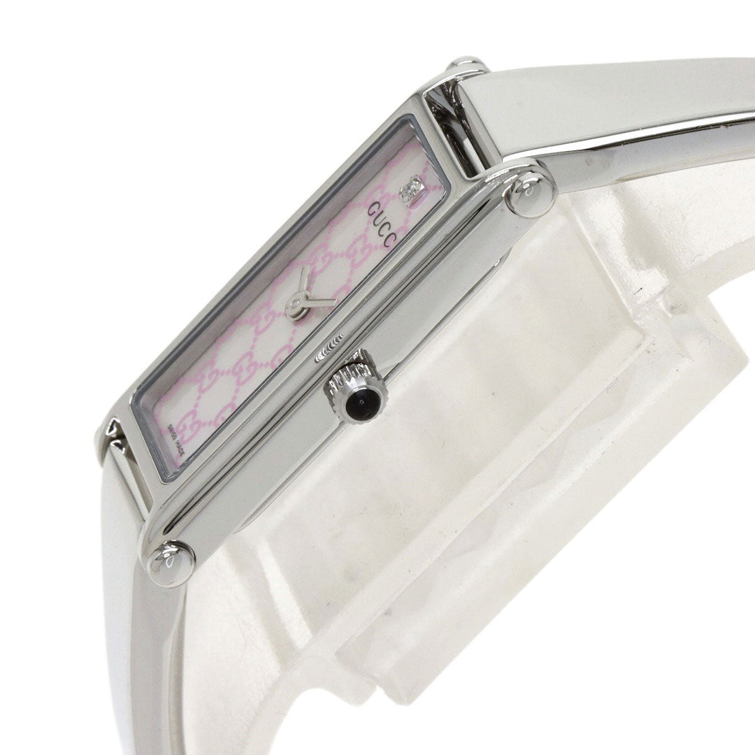 GUCCI Watches Quartz 1500L Stainless Steel , Stainless Steel Silver Square Face 1P Diamond shell dial Women Used Authentic