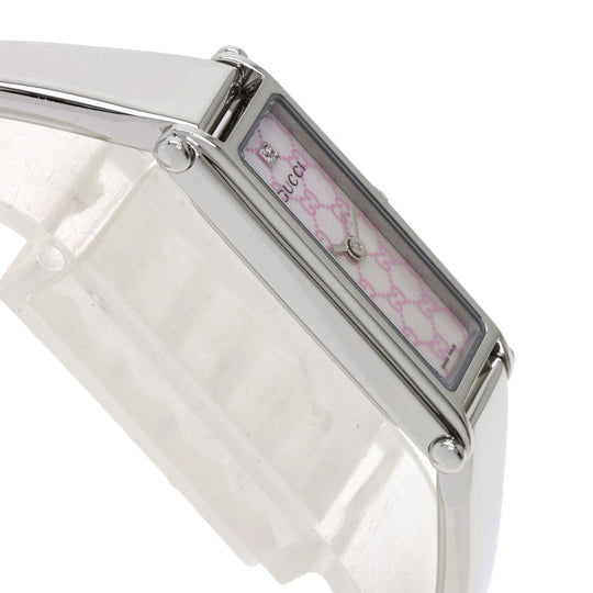 GUCCI Watches Quartz 1500L Stainless Steel , Stainless Steel Silver Square Face 1P Diamond shell dial Women Used Authentic
