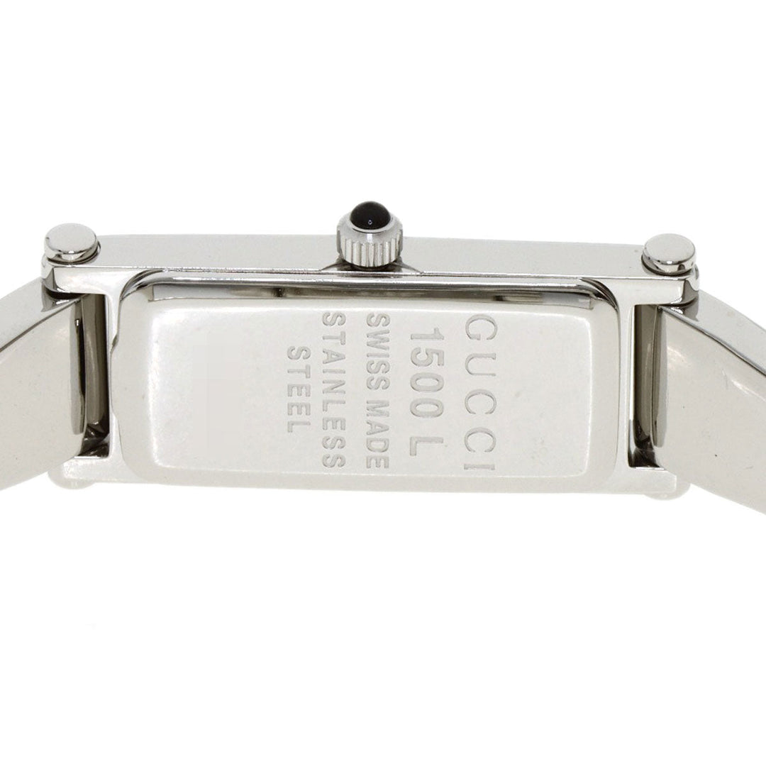 GUCCI Watches Quartz 1500L Stainless Steel , Stainless Steel Silver Square Face 1P Diamond shell dial Women Used Authentic