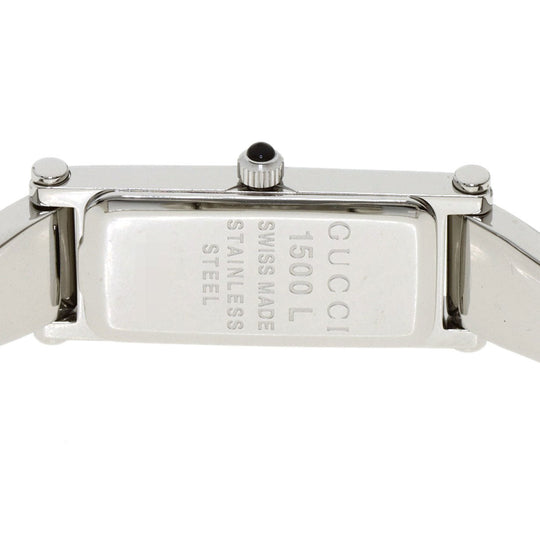 GUCCI Watches Quartz 1500L Stainless Steel , Stainless Steel Silver Square Face 1P Diamond shell dial Women Used Authentic
