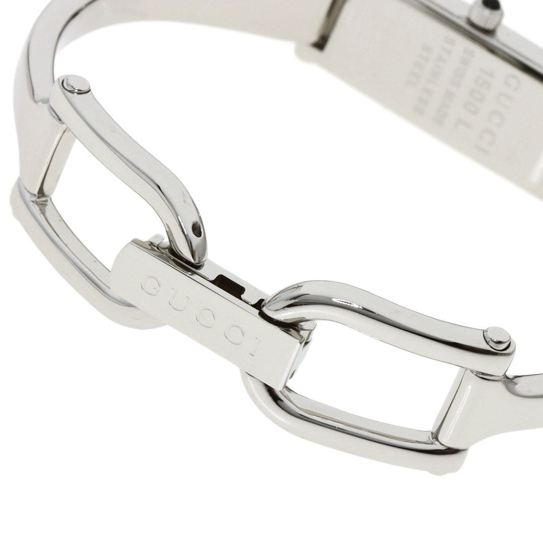 GUCCI Watches Quartz 1500L Stainless Steel , Stainless Steel Silver Square Face 1P Diamond shell dial Women Used Authentic