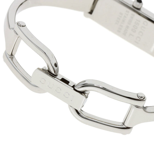 GUCCI Watches Quartz 1500L Stainless Steel , Stainless Steel Silver Square Face 1P Diamond shell dial Women Used Authentic