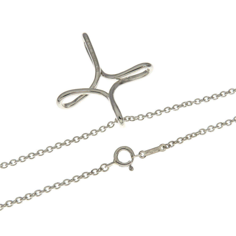 TIFFANY&Co. Necklace SV Silver Open cross Women Used Authentic