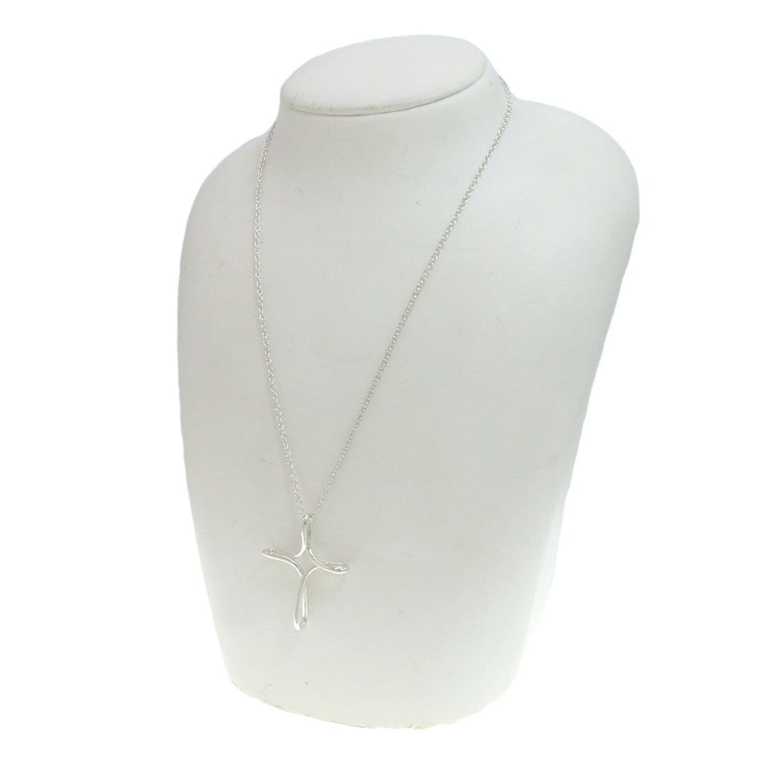 TIFFANY&Co. Necklace SV Silver Open cross Women Used Authentic