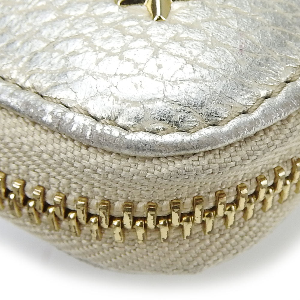 JIMMY CHOO Long Wallet Purse leather Champagne Gold Women Used Authentic