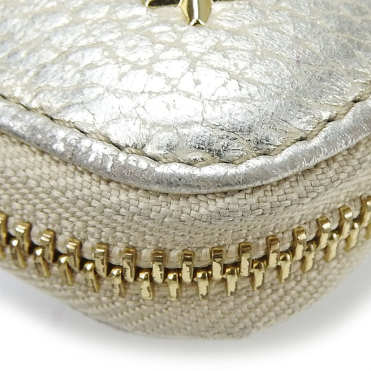 JIMMY CHOO Long Wallet Purse leather Champagne Gold Women Used Authentic