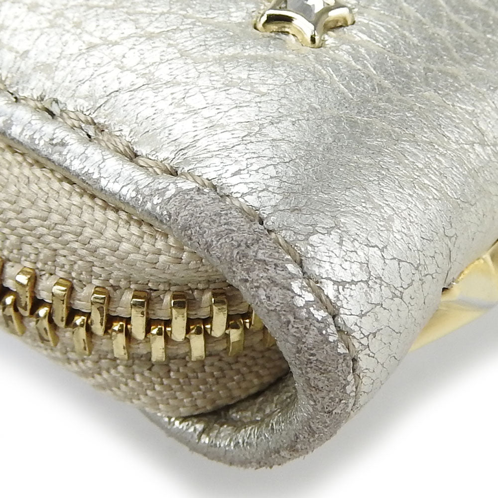 JIMMY CHOO Long Wallet Purse leather Champagne Gold Women Used Authentic