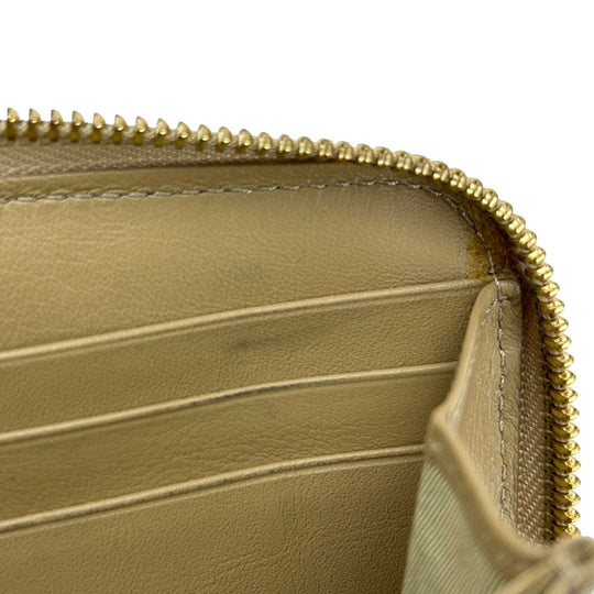 JIMMY CHOO Long Wallet Purse leather Champagne Gold Women Used Authentic