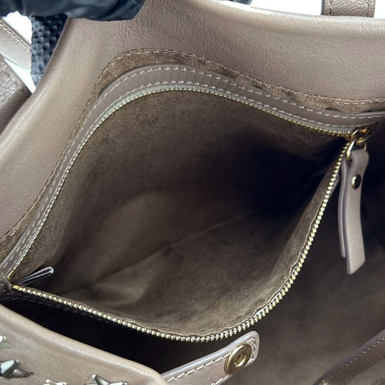 JIMMY CHOO Handbag leather Brown Women Used Authentic