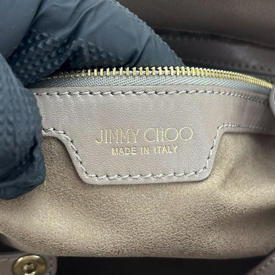 JIMMY CHOO Handbag leather Brown Women Used Authentic