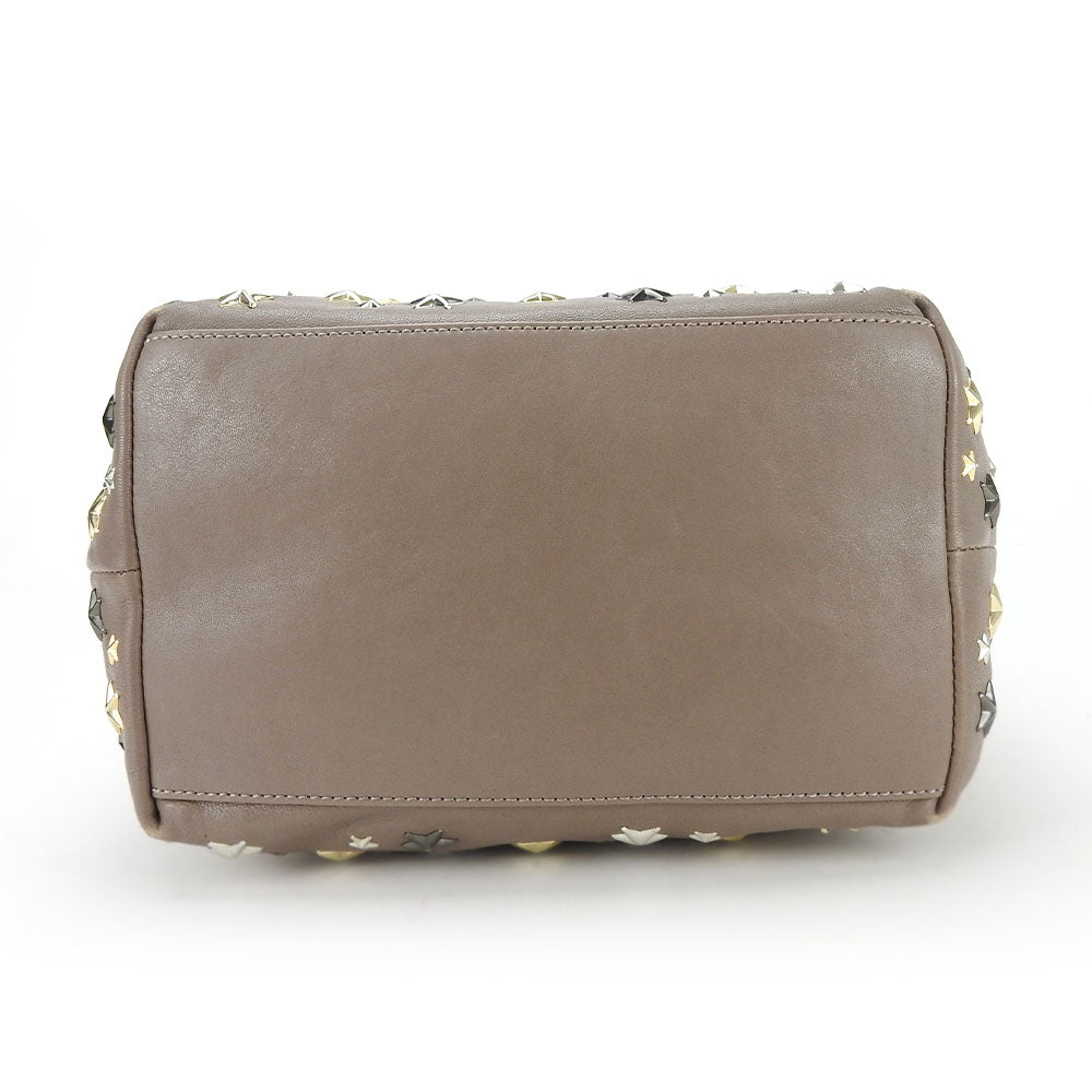 JIMMY CHOO Handbag leather Brown Women Used Authentic