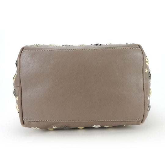 JIMMY CHOO Handbag leather Brown Women Used Authentic