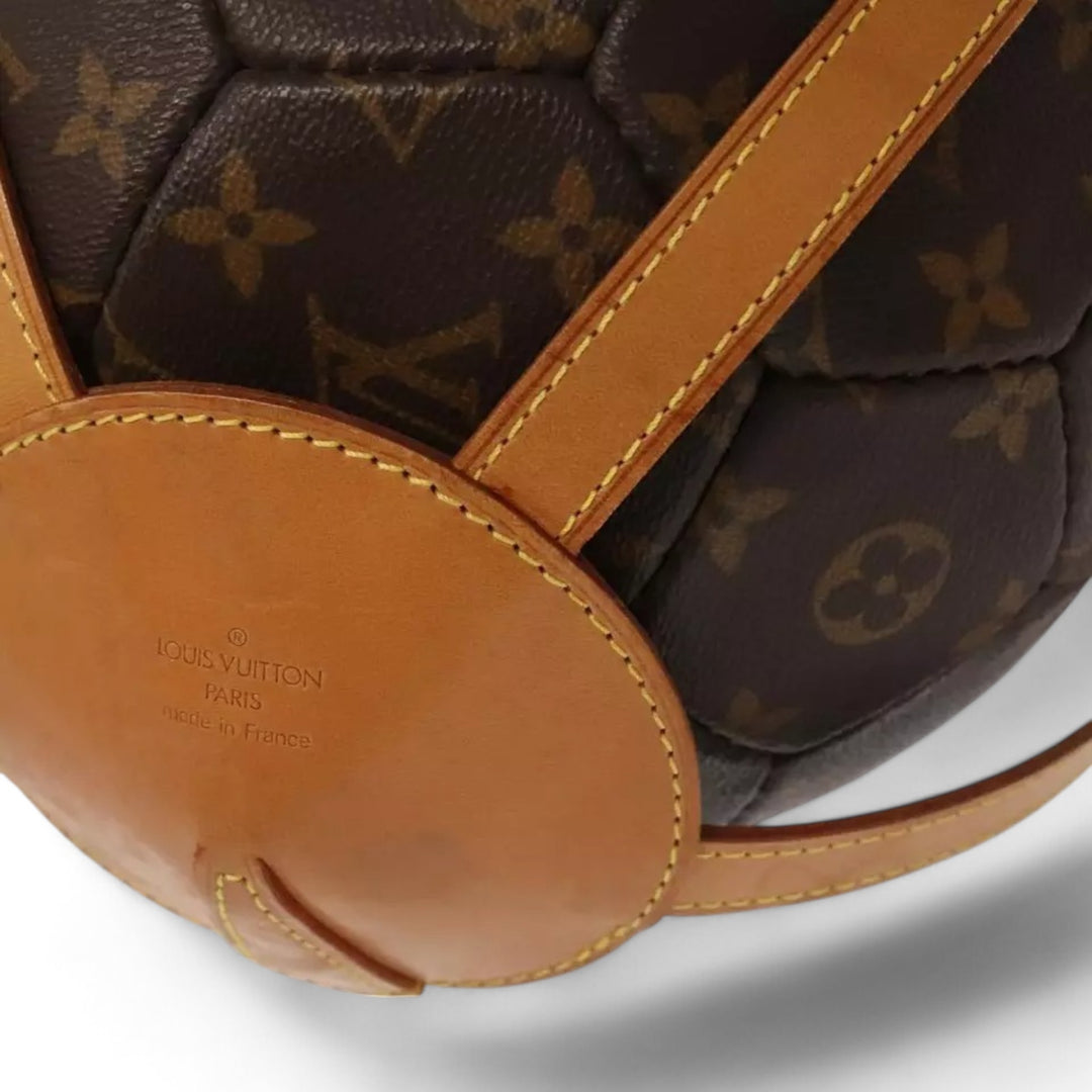Louis Vuitton Monogram Soccer Ball France 98 World Cup Memorial Brown Leather Limited Edition