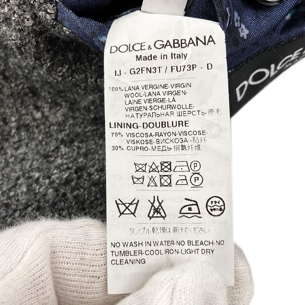 DOLCE&GABBANA tailored jacket Wool , Rayon , Cupra gray mens 46 Used Authentic