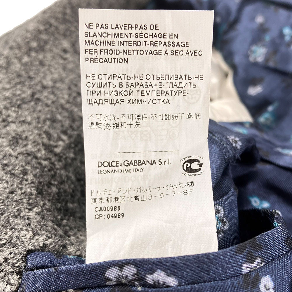 DOLCE&GABBANA tailored jacket Wool , Rayon , Cupra gray mens 46 Used Authentic