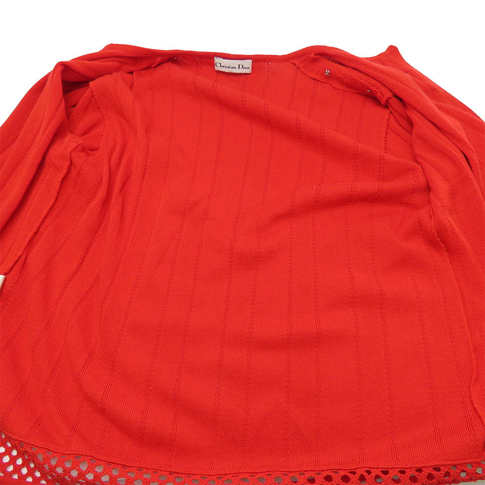 Christian Dior cardigan Cotton, Rayon Red Women M Used Authentic