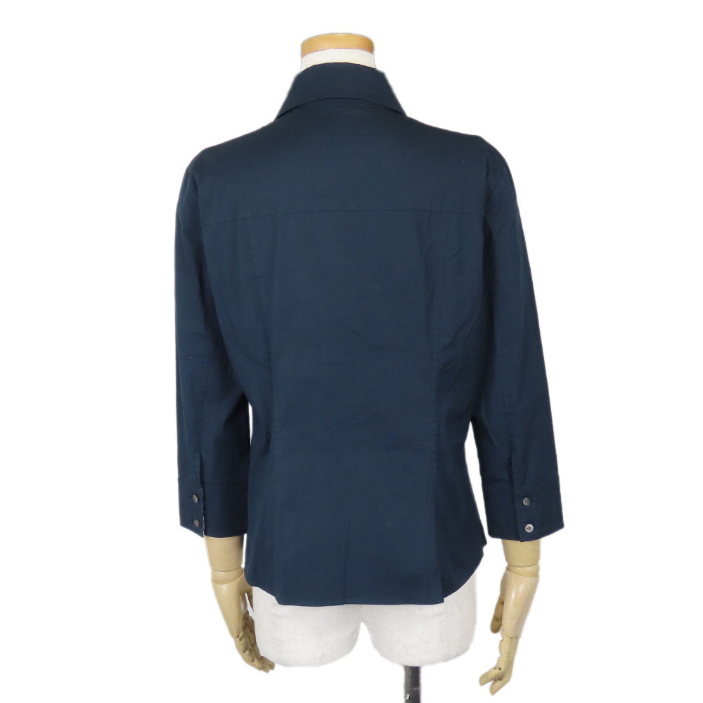 BURBERRY LONDON Long sleeve shirt Cotton, Polyurethane Navy Women 40 Used Authentic