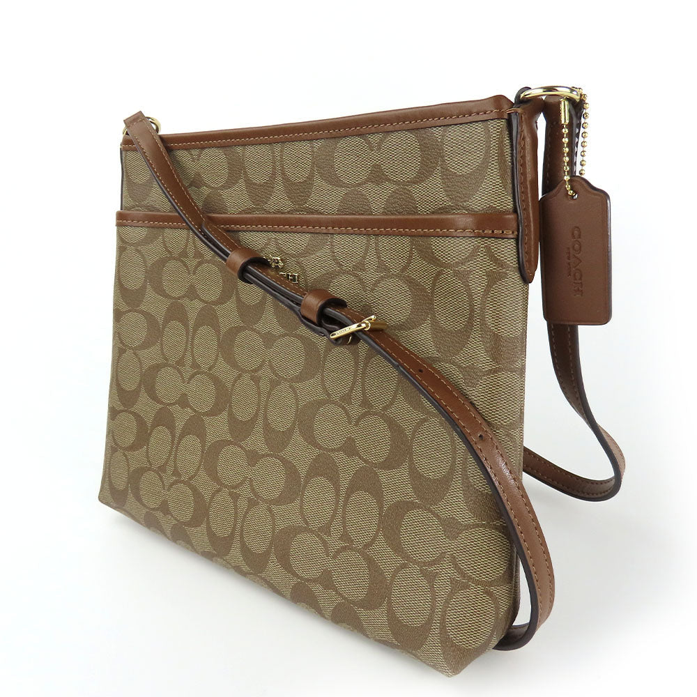 COACH Shoulder Bag F29210 PVC, Leather Brown Signature Women Used Authentic