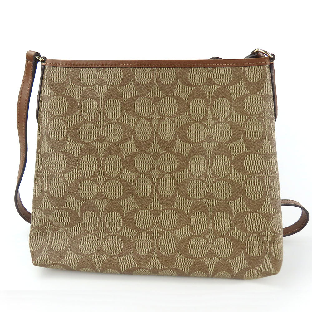 COACH Shoulder Bag F29210 PVC, Leather Brown Signature Women Used Authentic