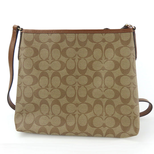 COACH Shoulder Bag F29210 PVC, Leather Brown Signature Women Used Authentic