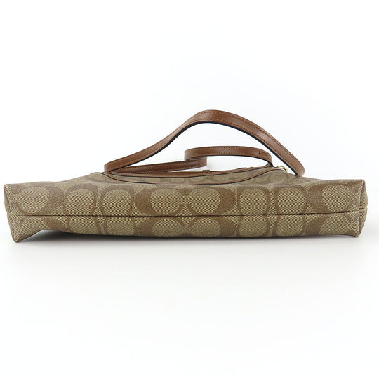 COACH Shoulder Bag F29210 PVC, Leather Brown Signature Women Used Authentic