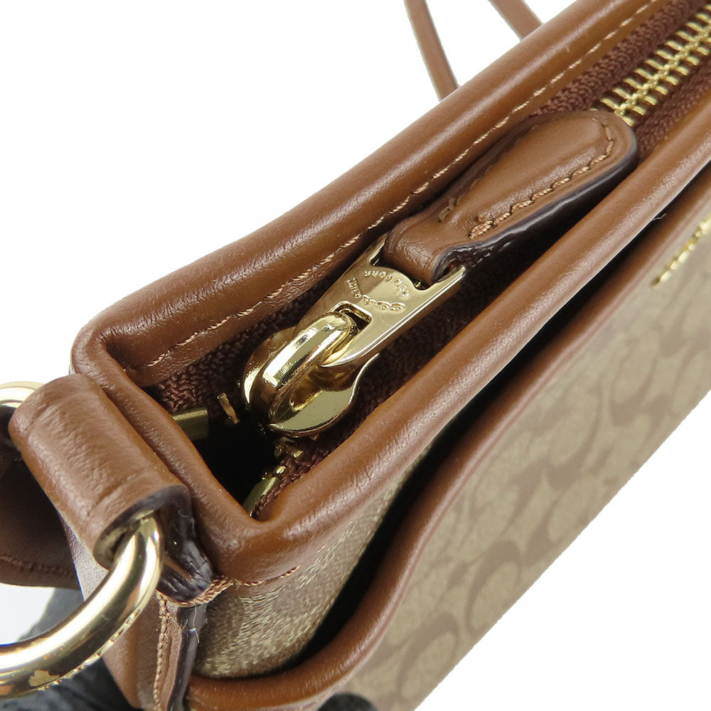 COACH Shoulder Bag F29210 PVC, Leather Brown Signature Women Used Authentic