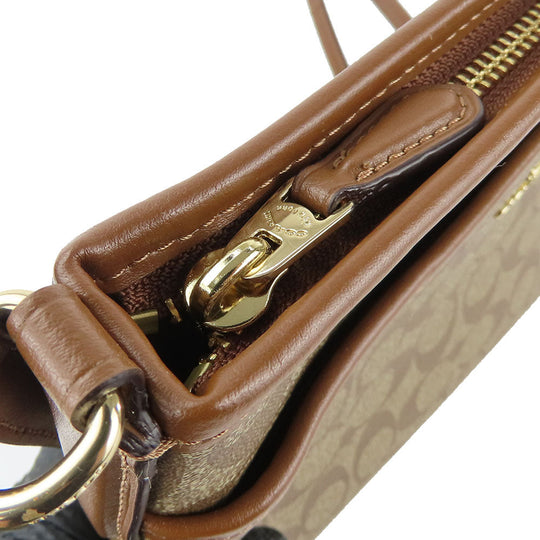 COACH Shoulder Bag F29210 PVC, Leather Brown Signature Women Used Authentic