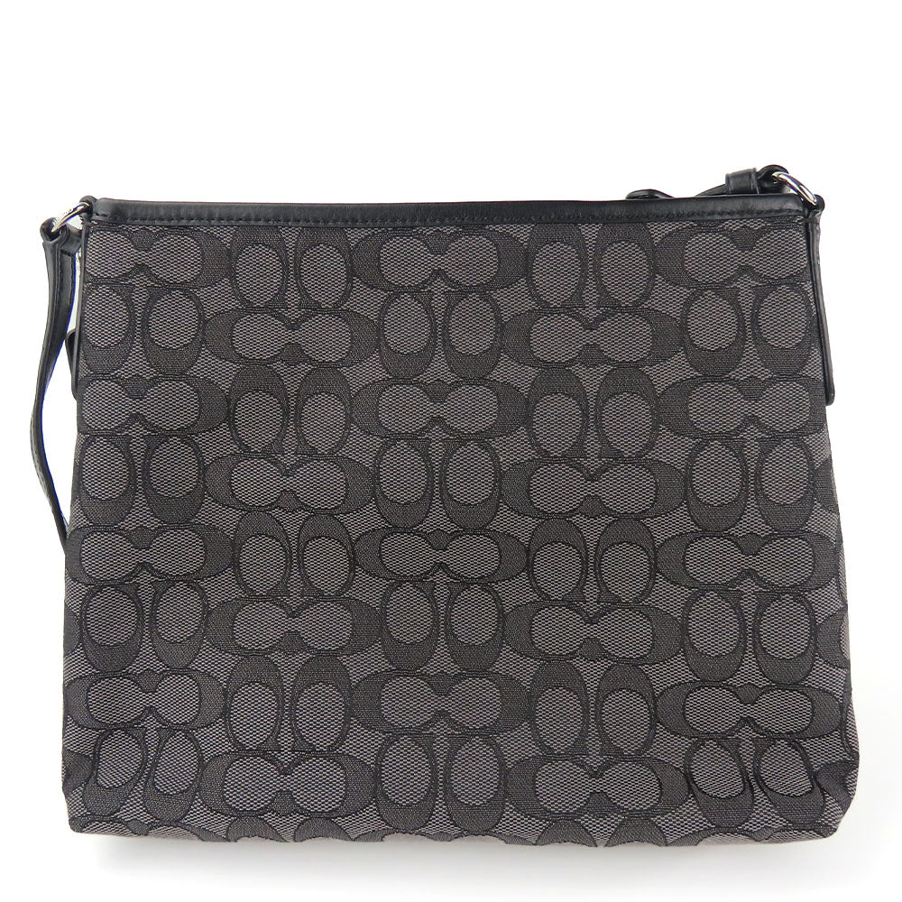 COACH Shoulder Bag F29960 Canvas, Leather black Women Used Authentic