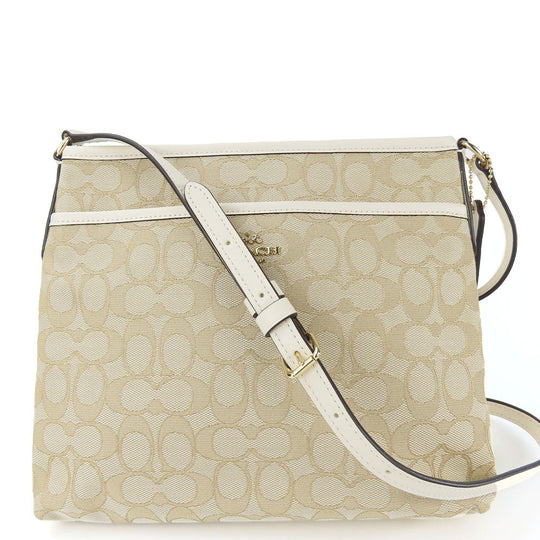 COACH Shoulder Bag F29960 Canvas, Leather Ivory Women Used Authentic