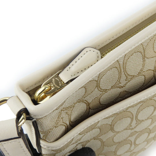 COACH Shoulder Bag F29960 Canvas, Leather Ivory Women Used Authentic