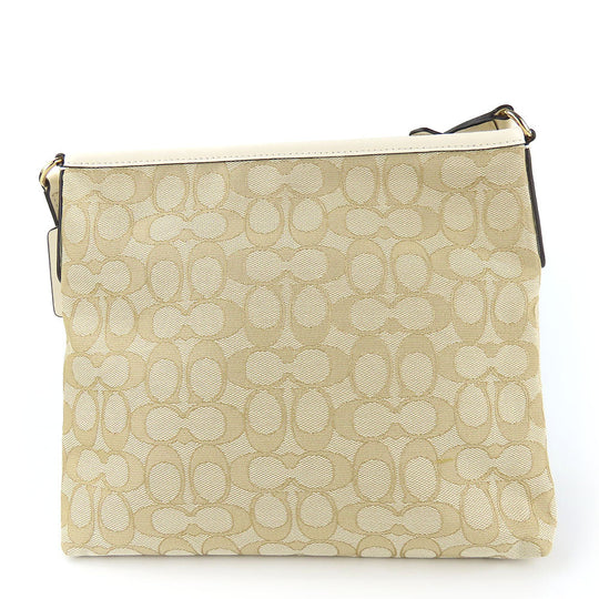 COACH Shoulder Bag F29960 Canvas, Leather Ivory Women Used Authentic