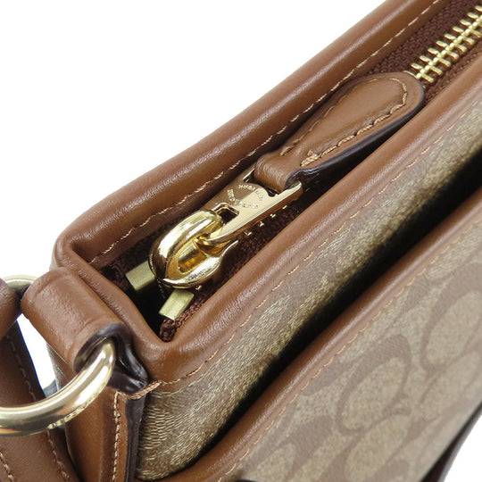 COACH Shoulder Bag F29210 PVC, Leather mocha Women Used Authentic