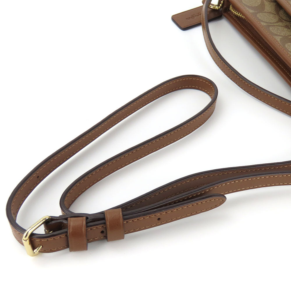 COACH Shoulder Bag F29210 PVC, Leather mocha Women Used Authentic