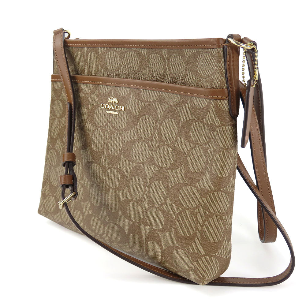 COACH Shoulder Bag F29210 PVC, Leather mocha Women Used Authentic