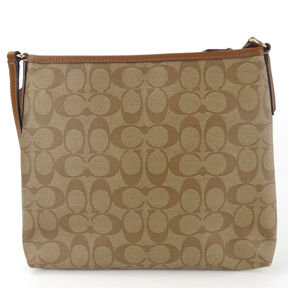 COACH Shoulder Bag F29210 PVC, Leather mocha Women Used Authentic