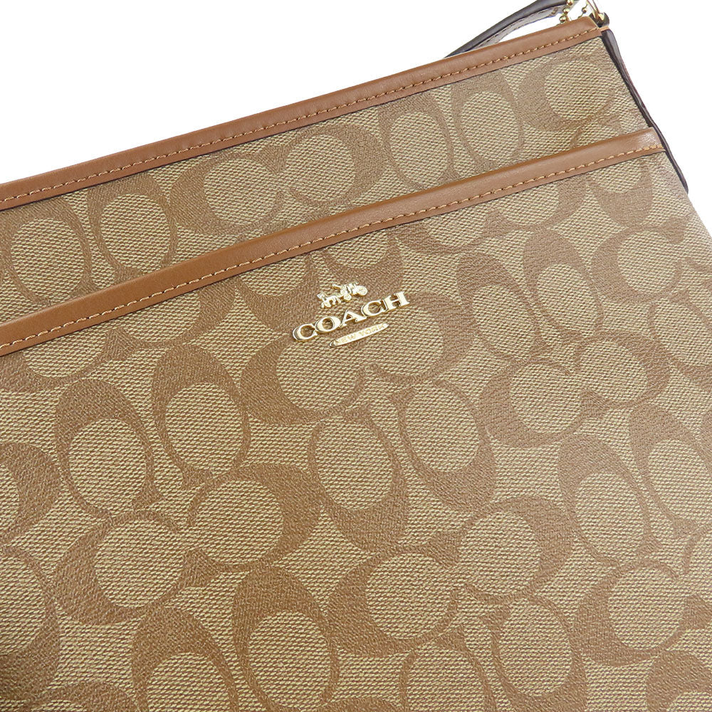 COACH Shoulder Bag F29210 PVC, Leather mocha Women Used Authentic