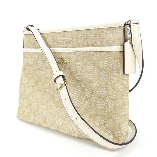 COACH Shoulder Bag F29960 Canvas, Leather Ivory Women Used Authentic