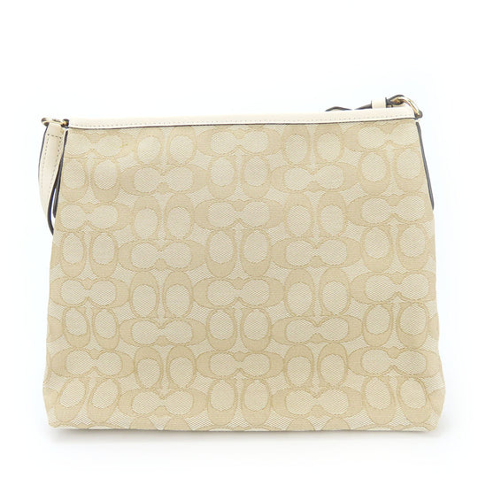 COACH Shoulder Bag F29960 Canvas, Leather Ivory Women Used Authentic