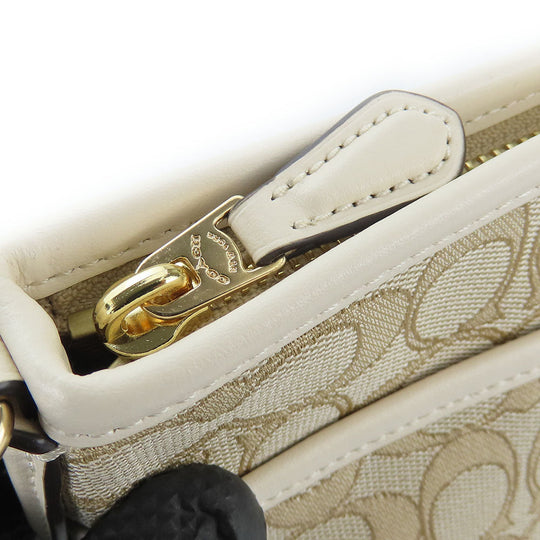 COACH Shoulder Bag F29960 Canvas, Leather Ivory Women Used Authentic