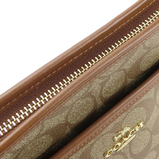 COACH Shoulder Bag F29210 PVC, Leather mocha Women Used Authentic