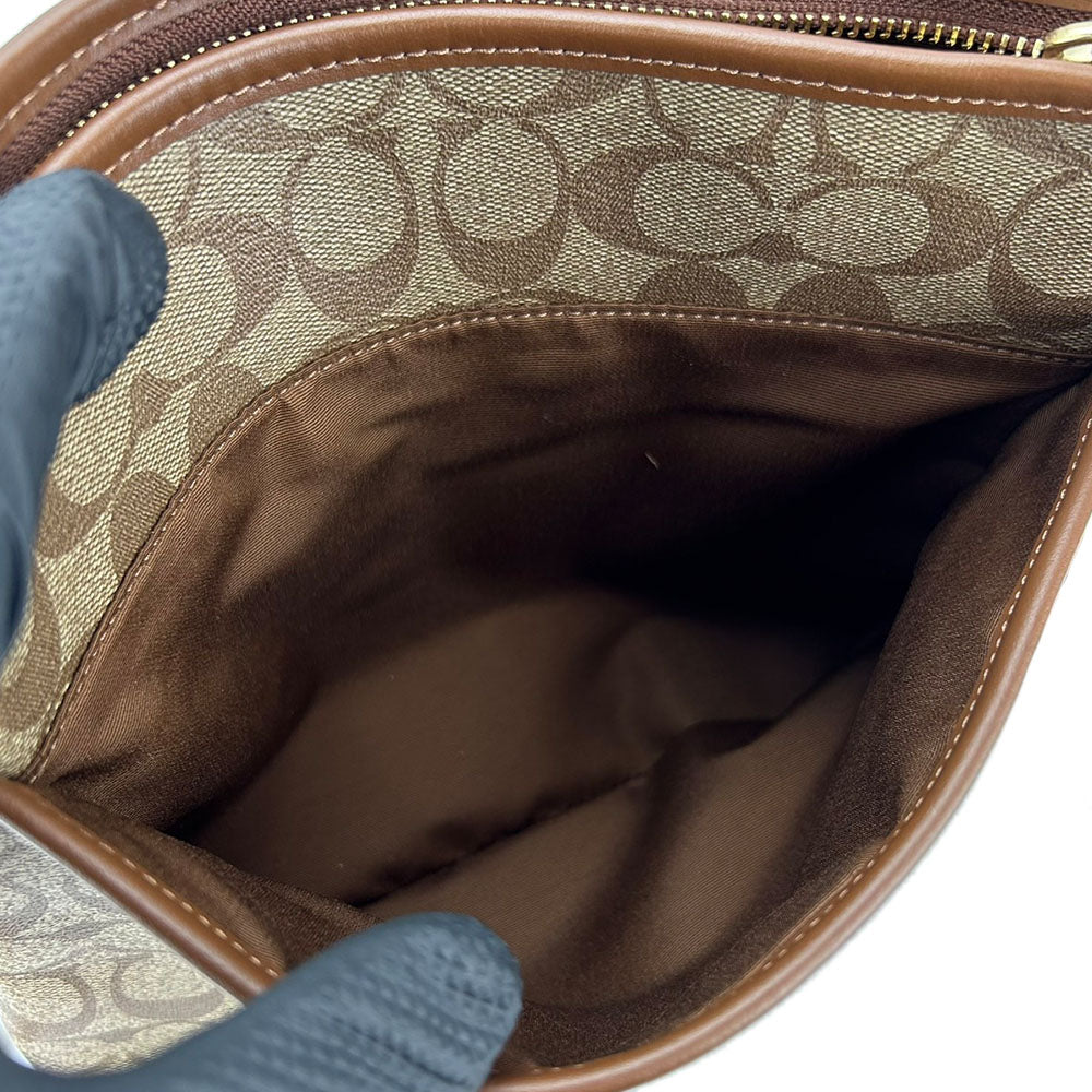 COACH Shoulder Bag F29210 PVC, Leather mocha Women Used Authentic