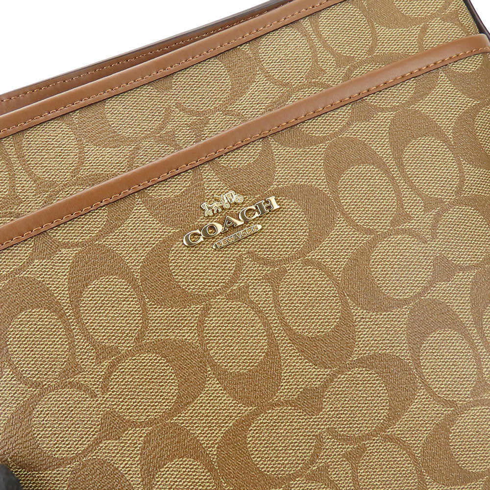 COACH Shoulder Bag F29210 PVC, Leather Brown Signature Women Used Authentic