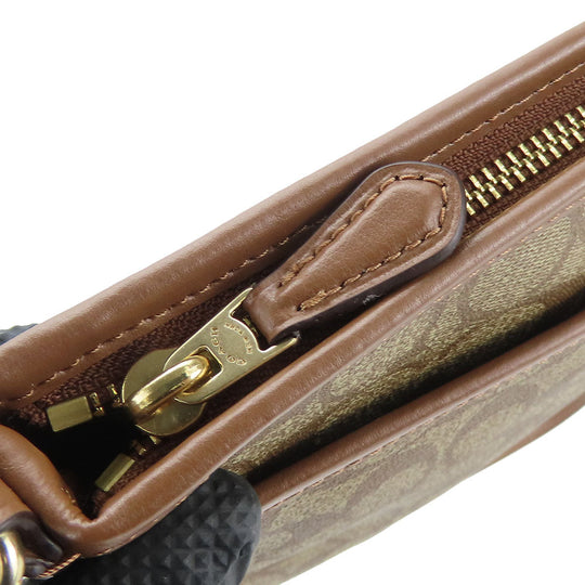 COACH Shoulder Bag F29210 PVC, Leather Brown Signature Women Used Authentic