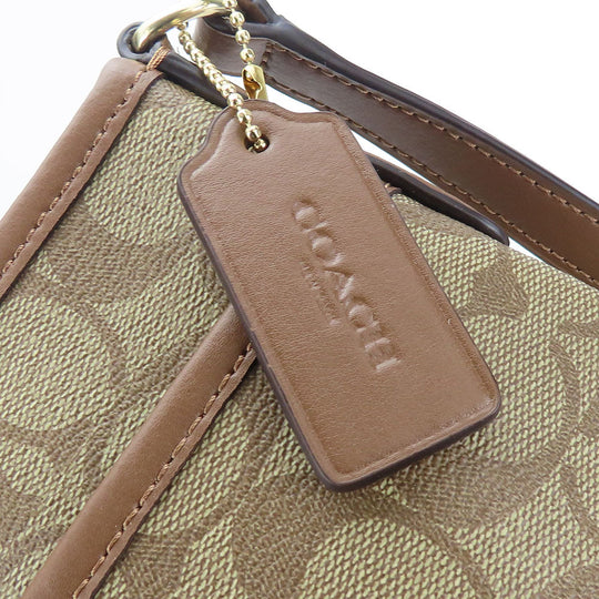 COACH Shoulder Bag F29210 PVC, Leather Brown Signature Women Used Authentic