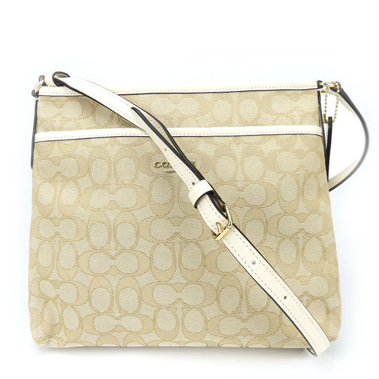COACH Shoulder Bag F29960 Canvas, Leather Ivory Women Used Authentic