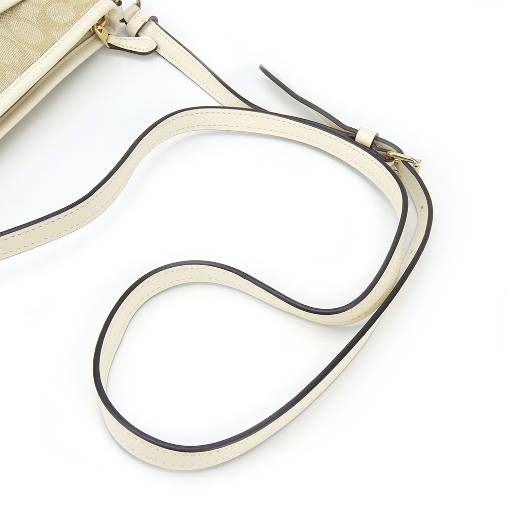 COACH Shoulder Bag F29960 Canvas, Leather Ivory Women Used Authentic